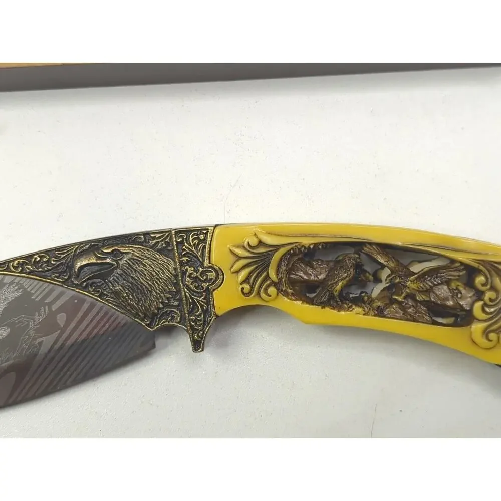 10' Eagle Pattern Handle & Blade Bud K Wildlife Collection Resin Carved Handle